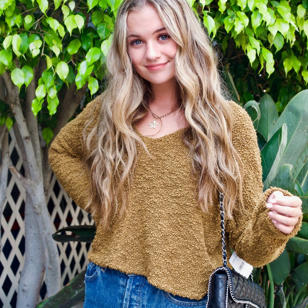 Free People Moss Popcorn Sweater
